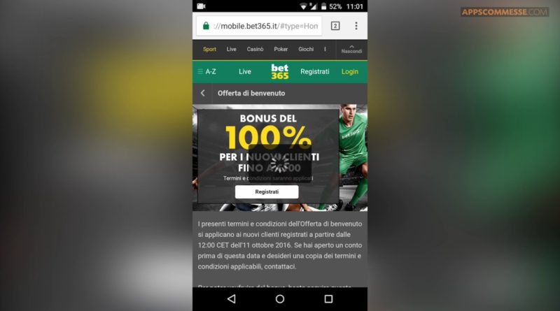 BET365 App scommesse sportive Android