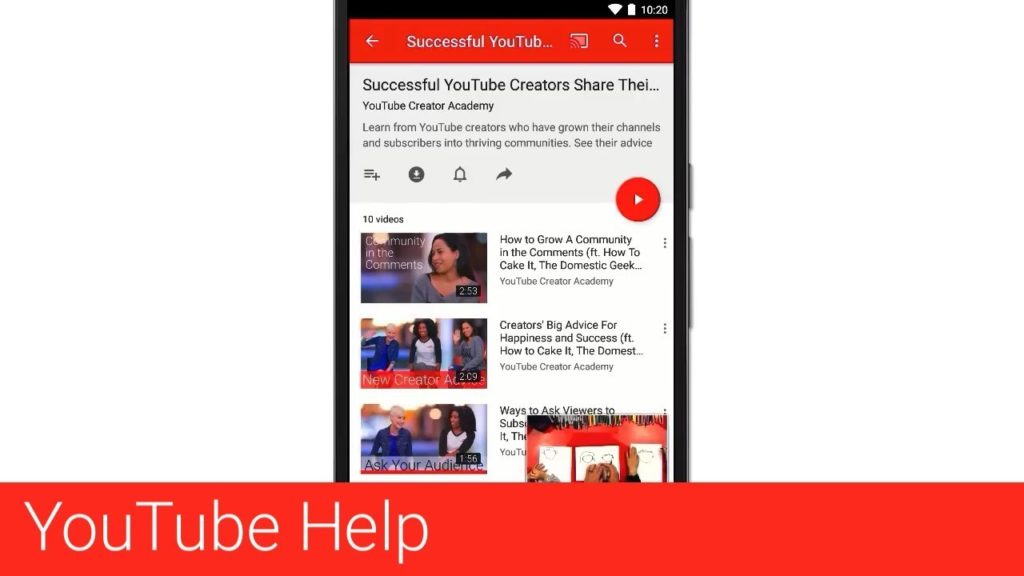 Create and edit playlists in the YouTube Android app