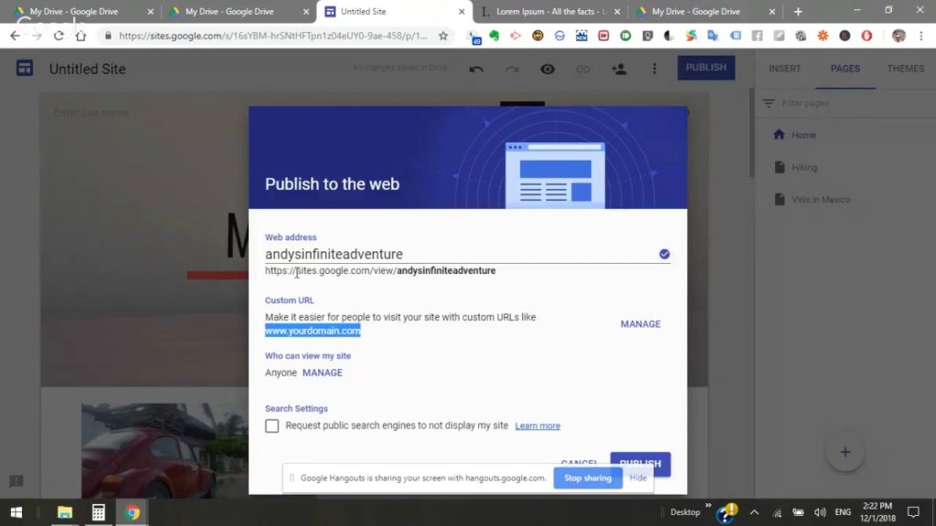 How to make a blog in Google Sites for FREE! Easy