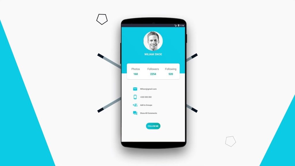 Modern Profile UI Design in Android Studio