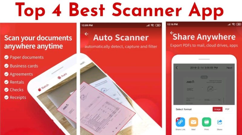 Top 4 Best Documents Scanner App For Android Mobile, Scanner HD, CamScanner, Tap Scanner, Adobe Scan
