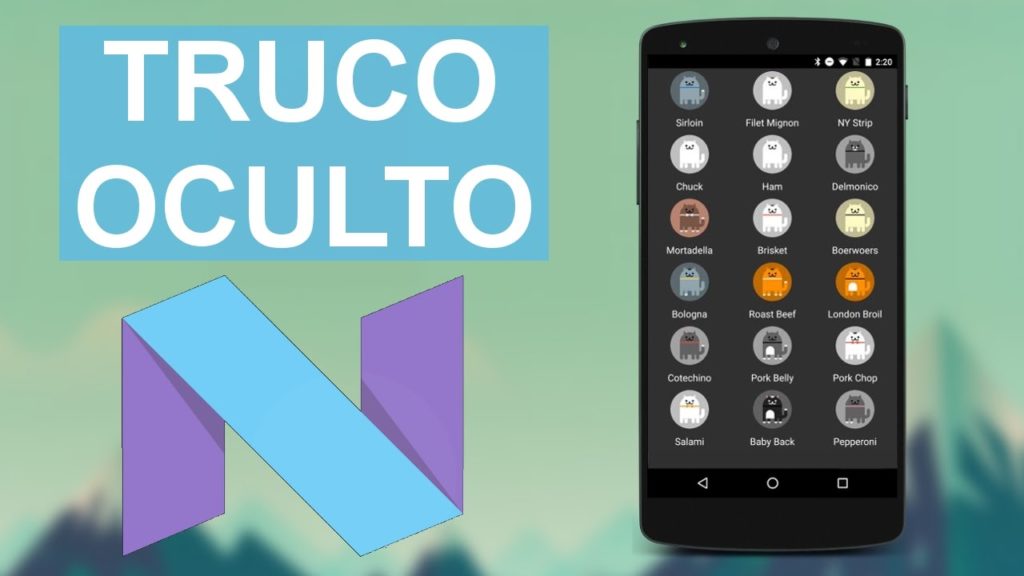 Truco oculto de Android 7.0 Nougat - Easter egg