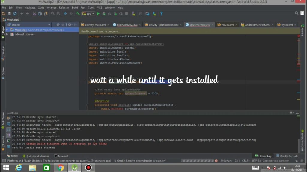 how to resolve appcompatv7 error and instal library android studio
