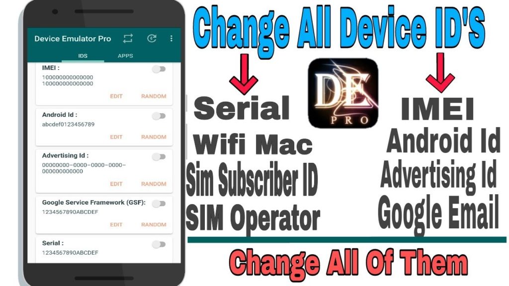 How to change device id | change all id's on android device