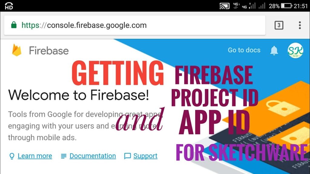 How to get firebase Project id and App id for Sketchware?