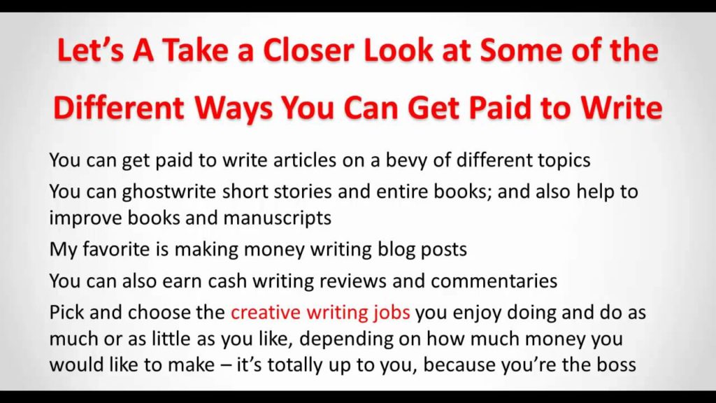 Make Money Blogging Doing Creative Writing Jobs