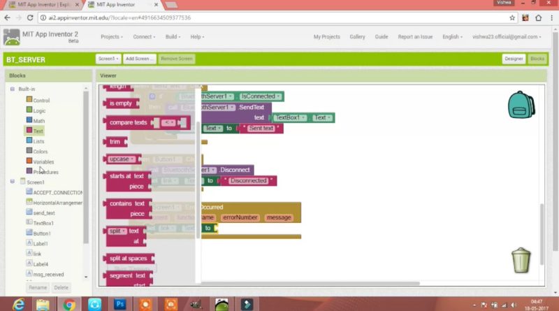 Make a Bluetooth communication app using MIT app inventor