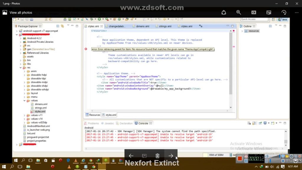 Importing android-support-v7-appcompat