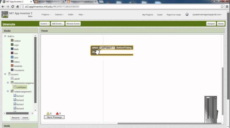 How to make an android app to control a robot using MIT app inventor