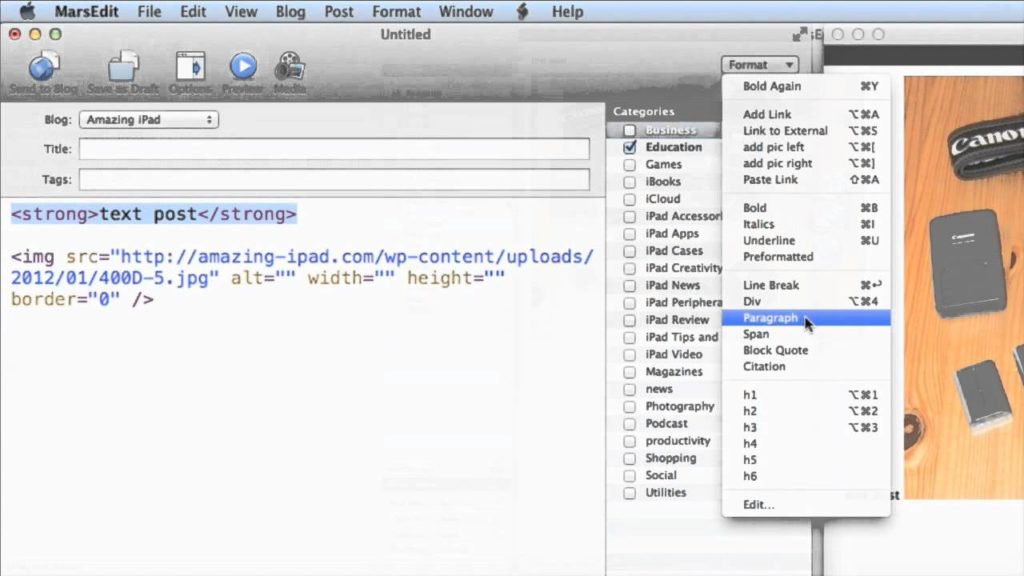 Mac20Q MarsEdit Mac Blogging Software