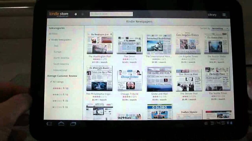 Amazon Kindle app for Android tablets