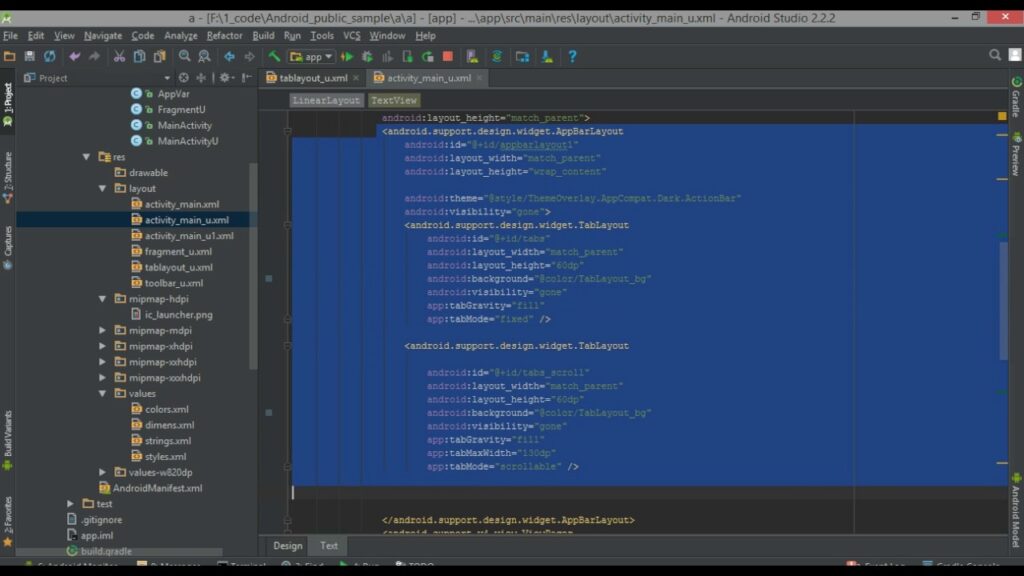 Android - tablayout, unscrolled tab, appbarlayout ((MORE))