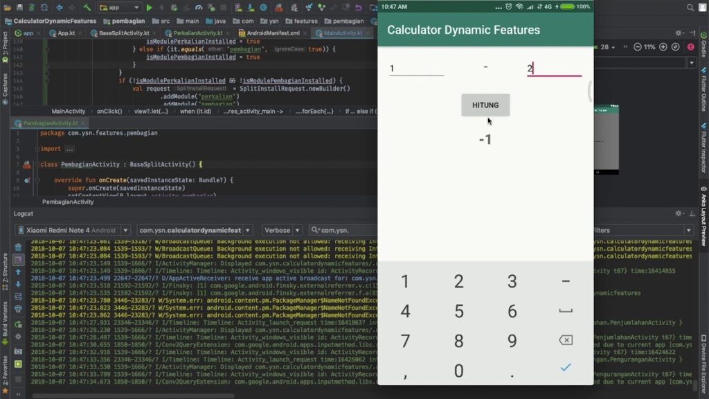 Calculator Dynamic Features with Android App Bundle