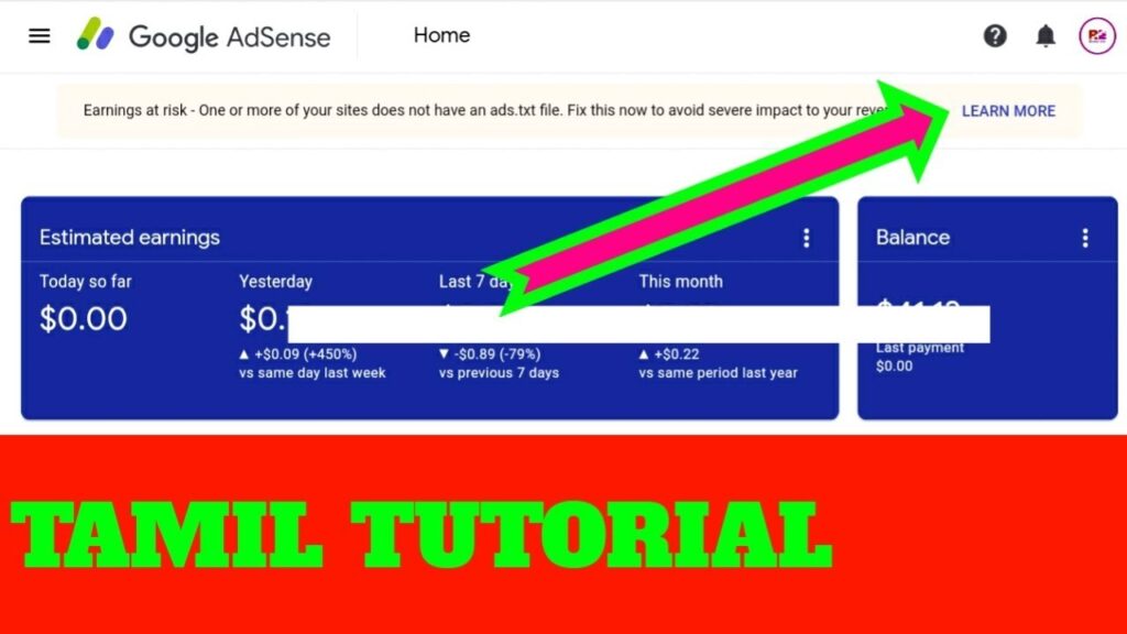 Earning risk at ads.txt file meaning in tamil | Adsense problem | blogger website | Tamil