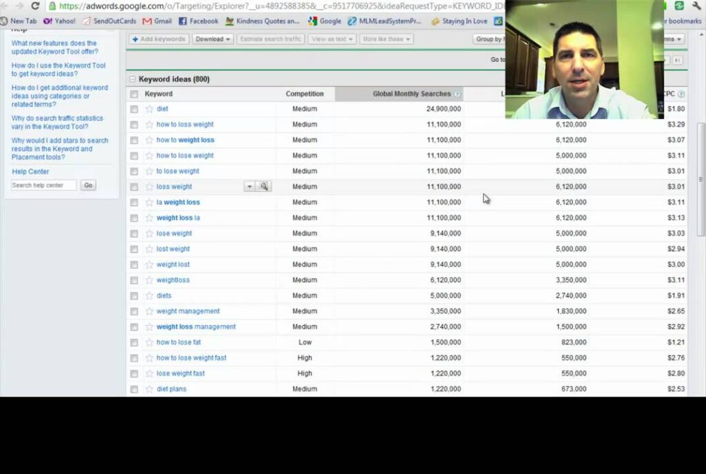 Video 1020 Blogging for Dummies What is Keyword Research Google Keyword Tool
