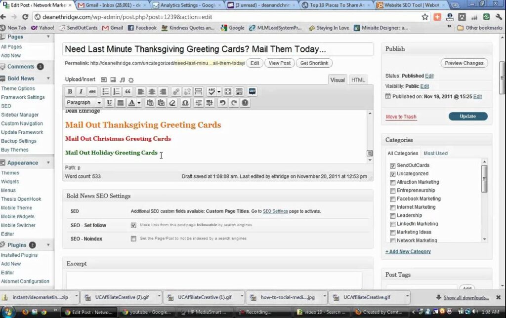 Video 1120 Blogging for Dummies   SEO for Wordpress   Blogging Tips