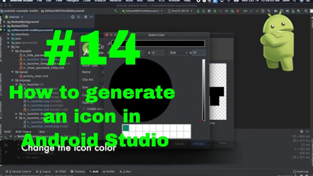 #14 Generate a material icon by using Android Studio and Plugin - Kotlin Android for beginners