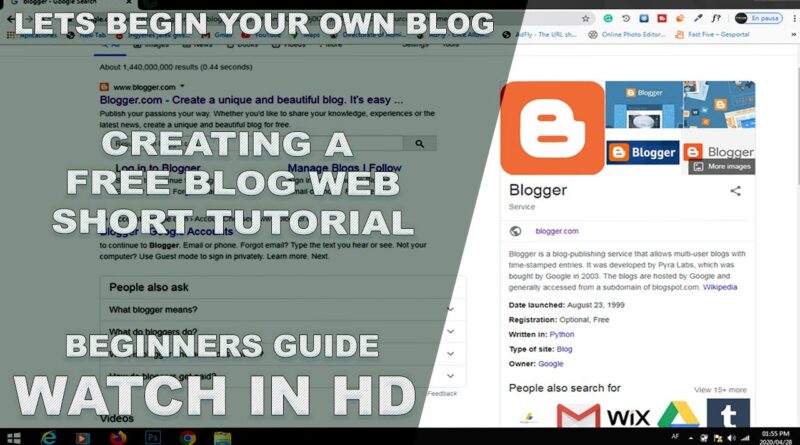 Establishing a Free Blogger Website | Create a Google Blogger | Blogging for Beginners | HD