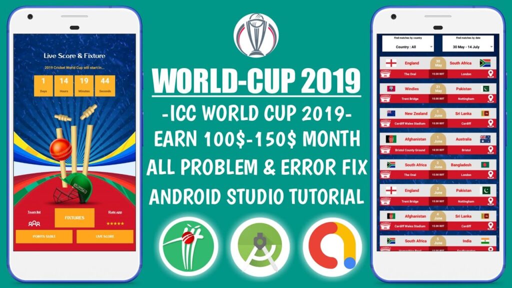 ICC World Cup 2019 App Source Code | Android Studio Tutorial #06