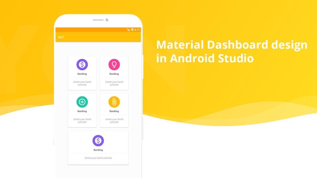 Material Home Page Design  (Dashboard) in android studio