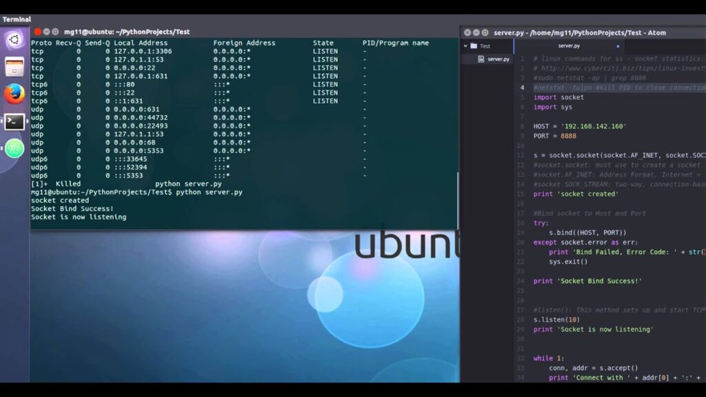 Python socket program Server/ Client with Android Client