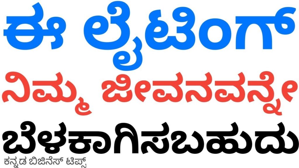 ಈ ಲೈಟಿಂಗ್ ನಿಮ್ಮ ಜೀವನವನ್ನೇ ಬೆಳಗಿಸಬಹುದು | Kannada Business Tips