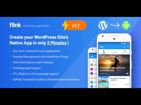 Flink | WordPress App Builder | Auto WordPress to Native Android App | Ultimate Admin Panel