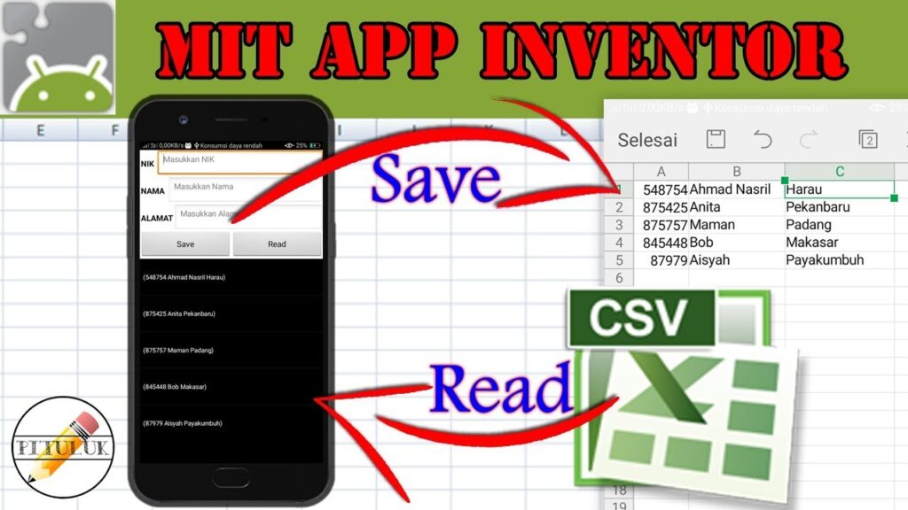 Save to Excel and Read to Listview | MIT App Inventor