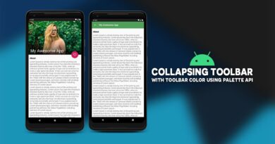 Android Collapsing Toolbar Layout | Palette API | Android Studio