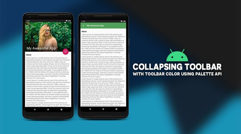 Android Collapsing Toolbar Layout | Palette API | Android Studio