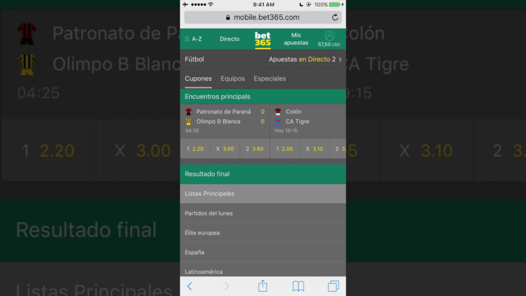 Apuesta en BET365 desde tu movil