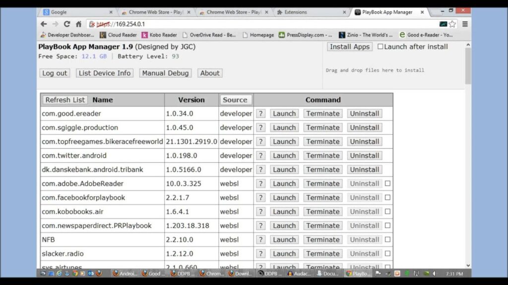How to load Android Apps on BB10 or Playbook with Google Chrome