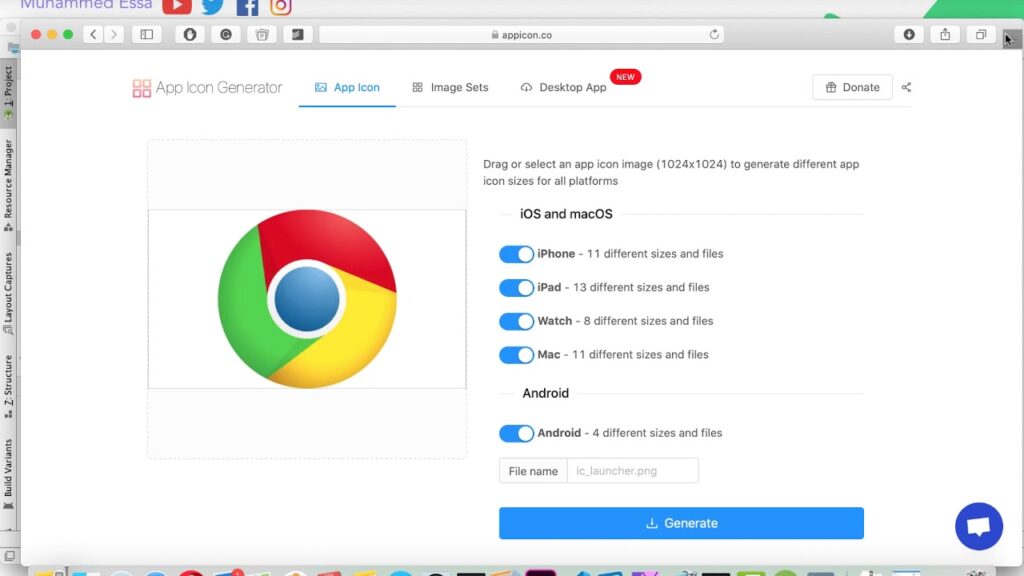 104   Android Studio generator & create icon launcher