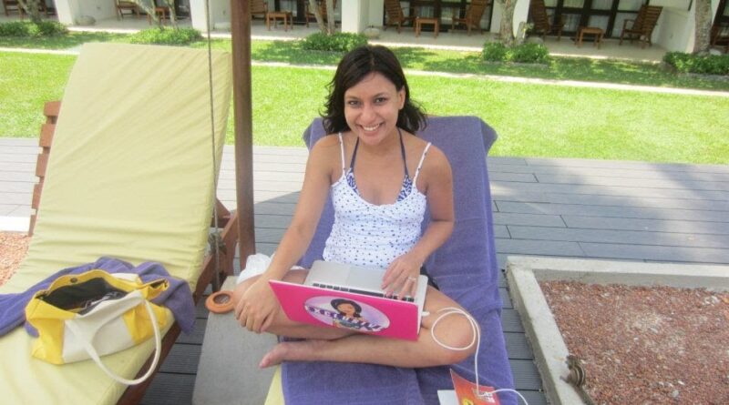 Desi Lady Traveler Running a blog by the Pool at Avani Resort & Spa, Bentota Sri Lanka | MissMalini 1