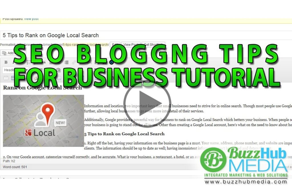 SEO Blogging Tips for Business Tutorial - Small Business SEO Tips
