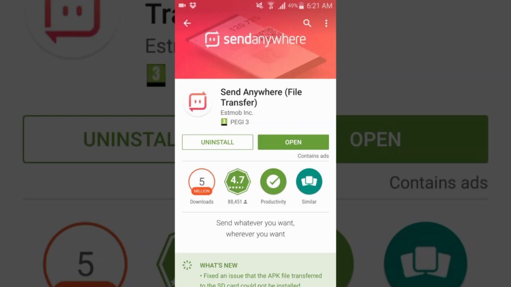 Send Anywhere - Transfer Any Android File Without Data or Wifi