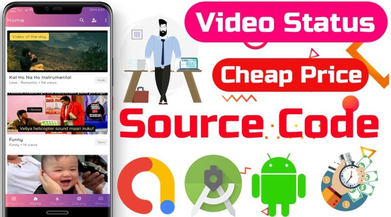 Video status app source code android studio | android app source code | android source code | admob