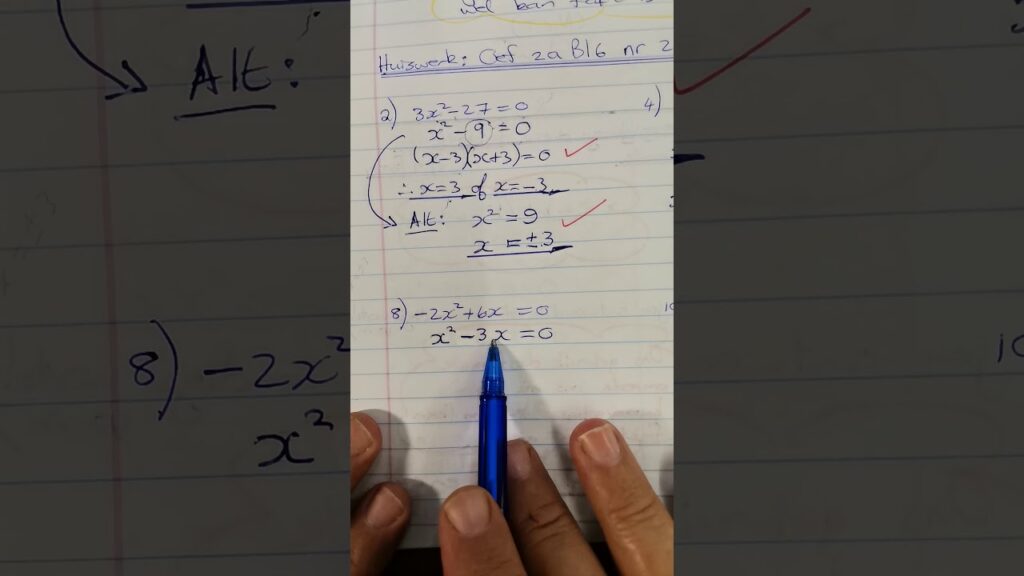 Gr 11 Wiskunde Opl van Kwadratiese vergelykings m.b.v. Formule video 1 1
