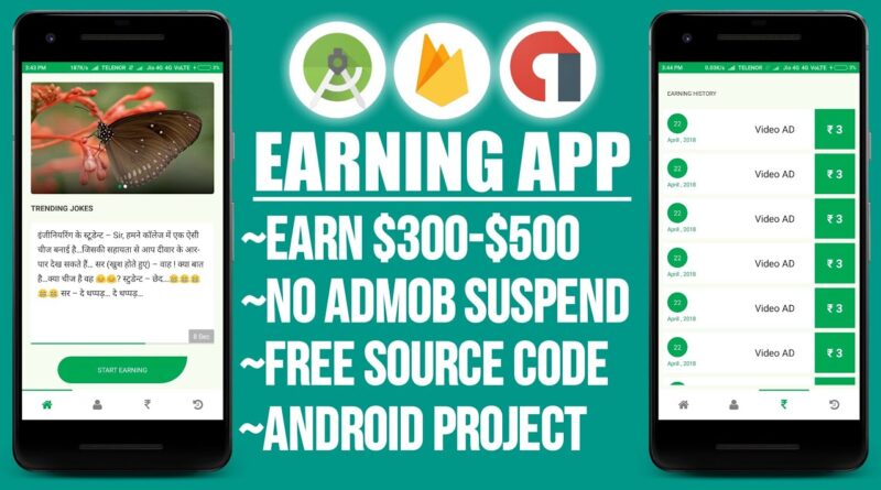 Earning App Source Code || Android Studio Project Code || No AdMob Account Suspend