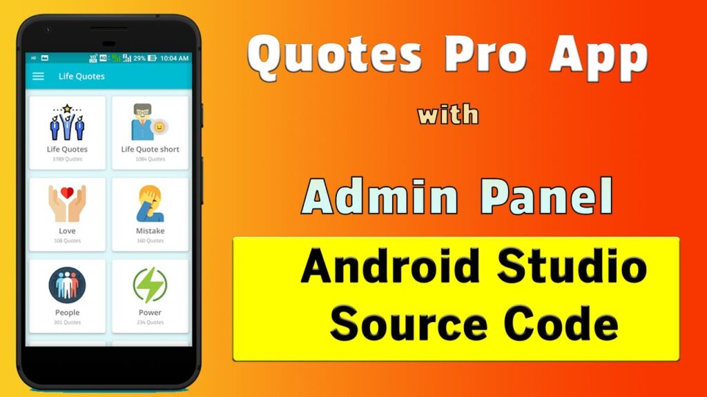 Quotes Android app source code free | Quotes app with Admin Panel | Android Studio Source Code