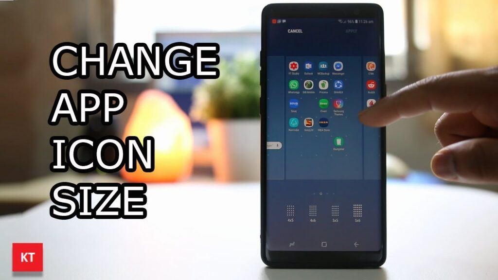 How to change icon size in samsung s7/s8/note8/s9/s9+
