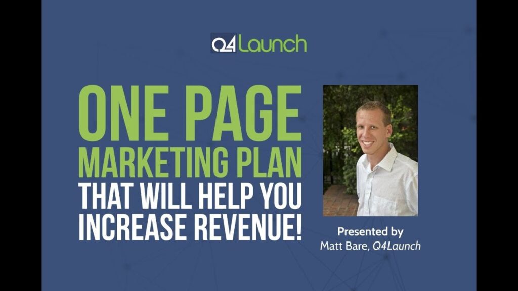 One Page Marketing Plan that will Help you Increase Revenue in 2019 1