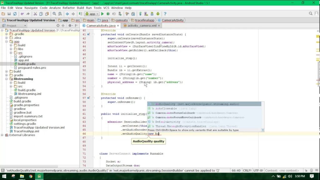 Real Time Video Streaming in Android using LibStreaming API & Wowza Media Server Android Studio
