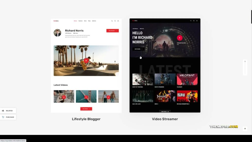 Redlens - Video Blogger WordPress Theme game video blogger Mika 1
