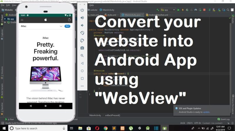 Use WebView to Convert any website into Android App | Android studio tutorial ..