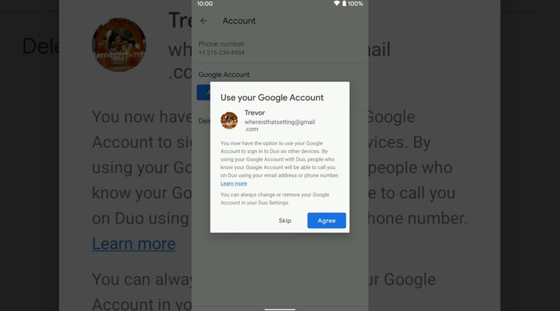 Duo: Android: How to add your Gmail account to Duo