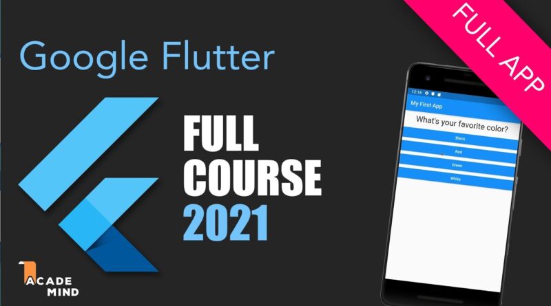 Flutter Crash Course for Beginners 2020 - Build a Flutter App with Google's Flutter & Dart