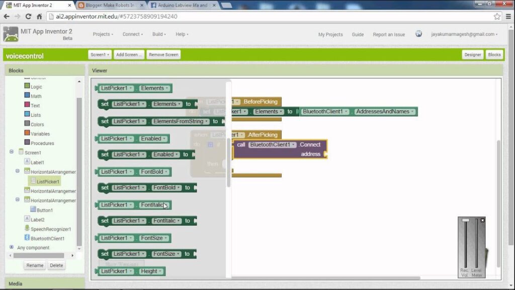 speech recognition android app using MIT app inventor