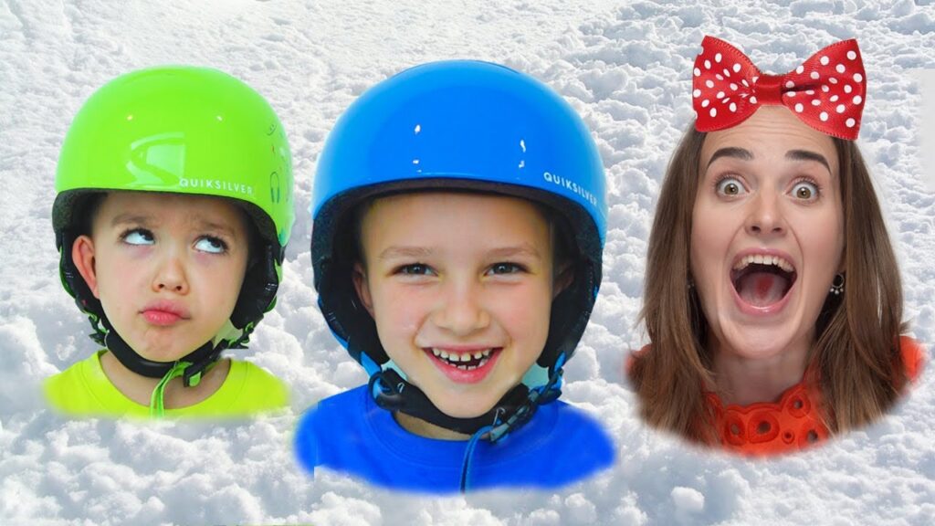 Vlad and Nikita had a Fun playing with Mom and Snow in the winter playcenter! 1