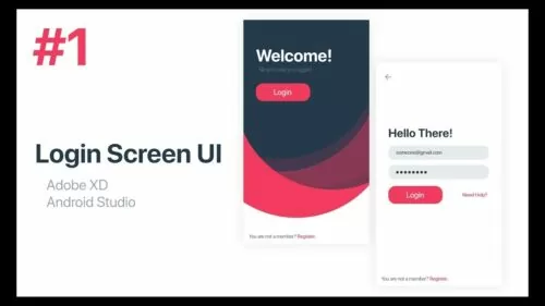 Login Display screen UI Design – Adobe XD to Android Studio XML | Half 1
